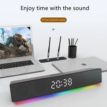 Новый A9 RGB cool красочные огни Hi-Fi игровой компьютер аудио домашний портативный беспроводной мощный динамик с будильником