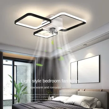 Современный простой светодиодный потолочный светильник с умным тихим вентилятором Для спальни, ресторана, гостиной, светильник с дистанционным управлением, светильник для домашнего декора