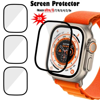 3D Защитная пленка для экрана Apple Watch ultra 49 мм Serie 7/8 41 мм 45 мм 42/38 мм (без закаленного стекла) iwatch 6 5 4 3 Se 40 мм 44 мм