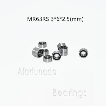Миниатюрный подшипник MR63RS 10 штук 3*6*2.5 (мм) Бесплатная доставка хромированная сталь Резиновые герметичные высокоскоростные детали механического оборудования
