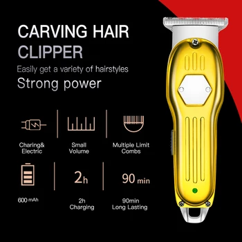 Профессиональная Машинка для Стрижки Волос, Электрический Триммер для Бороды, Беспроводная парикмахерская машинка для стрижки волос, перезаряжаемые инструменты для укладки Для мужчин