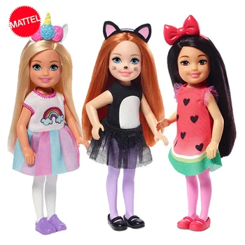 Оригинальная кукла Mattel Barbie Club Chelsea с одеждой и аксессуарами для щенков, детские игрушки для девочек, обучающий реквизит, подарок на день рождения