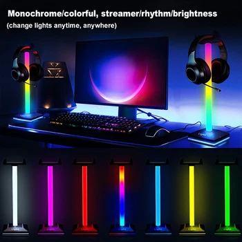 Светящийся RGB кронштейн для наушников, звукосниматель, атмосферный светильник, многофункциональный кронштейн, стойка для игровых гарнитур, Кронштейн для наушников