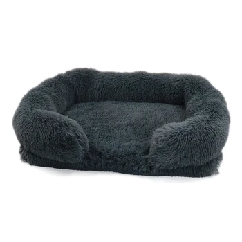 Плюшевый квадратный мягкий коврик для кошек, принадлежности для домашних животных, Моющийся и съемный диван-кровать для собак с глубоким сном