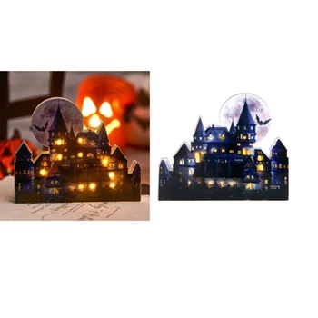 Украшение в виде замка на Хэллоуин со светодиодной подсветкой Праздничный Домашний фестиваль Новогодняя прямая доставка