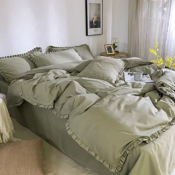 Роскошная Двуспальная кровать, Стеганое одеяло, Покрывала, Комплект постельного белья, 3d Домашний комплект, Покрывало с юбкой