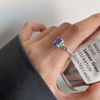 Silvology Настоящее серебро 925 пробы, кольца с овальной текстурой циркония для женщин, четыре когтя, Нерегулярные Шикарные кольца, минималистичный ювелирный подарок