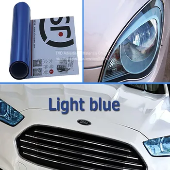светло-голубая пленка для автомобильных фар в 3 слоя с бесплатной доставкой 0,3x9 м в рулоне