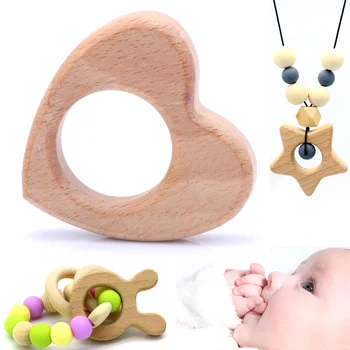 OlingArt 49*50 Мм, 2 шт./лот, буковые деревянные незаконченные натуральные детские игрушки в форме сердца, сделай сам, Органические Экологически чистые ювелирные изделия