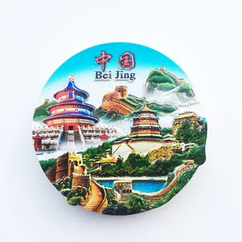 QIQIPP Пекинская великая стена, Храм Неба и Летний дворец, декоративные поделки, магнитные наклейки на холодильник с 3D-принтом.