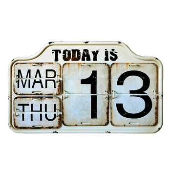 25*42*3.5 см Железный настольный Календарь с переворачивающейся Страницей, Вечный Постоянный Календарь Для домашнего и офисного декора