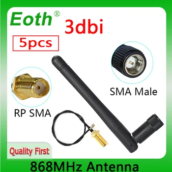 EOTH 10шт 868 МГц антенна 3dbi sma мужской 915 МГц lora antene iot модуль lorawan antene ipex 1 SMA женский удлинитель с косичкой