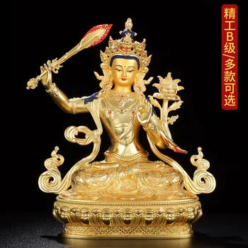 крупная оптовая продажа статуи будды 30 см, Юго-Восточная Азия, буддизм, Позолота, золотая медная статуя будды Бодхисаттвы Манджушри Гуаньинь
