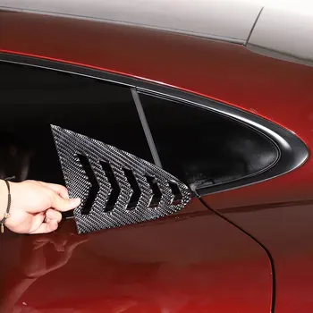 Мягкое углеродное волокно Для Porsche Taycan 2019 2020 2021 2022, Наклейка на треугольную накладку заднего стекла автомобиля, Автомобильные Аксессуары