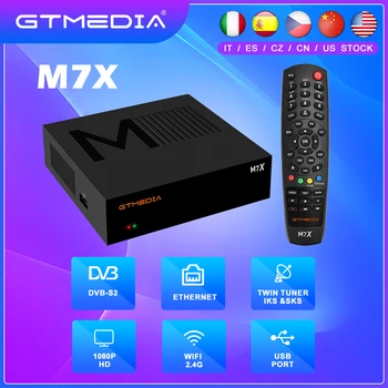 GTMEDIA M7X DVB-S2 VCM/ACM Спутниковый ресивер с двойным Тюнером lKS SKS Декодер 1080 HD Встроенный 2,4 G WiFi ТВ-приставка для Бразилии