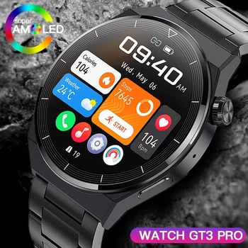 2023 NFC Смарт-часы Мужские 390 *390 Экран Всегда отображает время Вызова по Bluetooth Местная Музыка Мужские Умные Часы Для Huawei Xiaomi + Коробка
