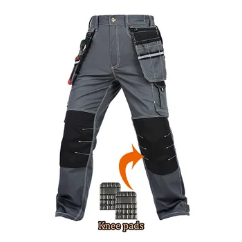 Мужские рабочие брюки с многофункциональными карманами рабочие брюки с наколенниками высококачественные износостойкие рабочие брюки-карго механика