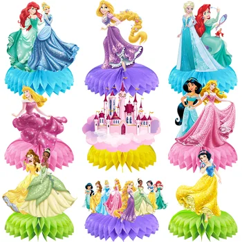 Disney Six Princess Frozen Mickey Honeycomb Ball Настольный Декор Из Сотовой Бумаги, Набор Вееров для Вечеринки по случаю Дня рождения