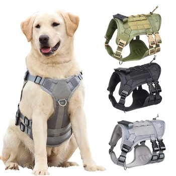 Тактическая шлейка для собак, военная тренировочная K9, жилет для собак, шлейка для собак среднего размера, немецкая овчарка, Патруль без тяги, быстросъемный
