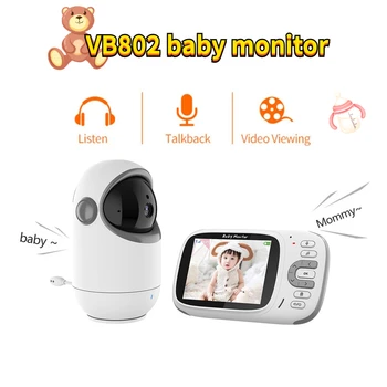 VB802 Радионяня 3,2 Дюймов ЖК PTZ Камера Видеонаблюдения с Температурным ИК Ночным Видением Для Мамы и Детей Babyphone Няня Камера