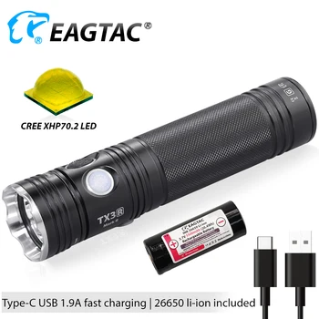EAGTAC TX3G Pro 26650 Аккумулятор USB Перезаряжаемый светодиодный Фонарик Ультраяркий Охотничий Фонарь SFT40 LED Мощный Боковой Переключатель