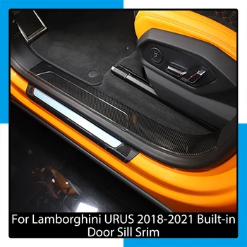 Для Lamborghini URUS 2018-2021 Встроенная накладка на порог из настоящего углеродного волокна Для внутренней отделки автомобиля