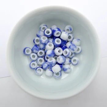 6 # 100шт Керамические бусины Цзиндэчжэнь для изготовления ожерелья Продвижение Бусина Procelain Для изготовления ювелирных изделий 6 мм Бусины #A516A