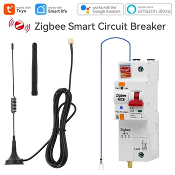 Интеллектуальный Автоматический выключатель ZigBee, Воздушный Выключатель, Защита От перегрузки, Короткого замыкания, Перенапряжения, Требуется Smart Life/Tuya Alexa Google Hub