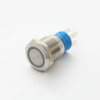 ELEWIND 19 мм кольцевой кнопочный выключатель с подсветкой, кольцевая светодиодная подсветка (PM192F-11ZE/G/12V/S)