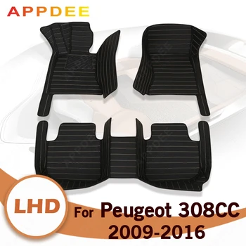 Автомобильные коврики для Peugeot 308CC 2009 2010 2011 2012 2013 2014 2015 2016 Пользовательские автоматические накладки для ног