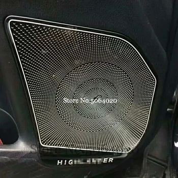 Для Toyota Highlander Kluger 2015-2018 Аксессуары Динамик внутренней двери автомобиля из нержавеющей стали, звуковой рожок, накладка, рамка для укладки