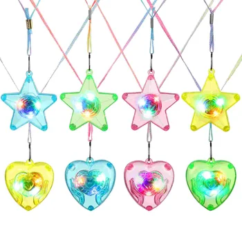 8 шт. световых ожерелий для вечеринки, детские светодиодные украшения для рюкзаков для взрослых, любители светящихся игрушек