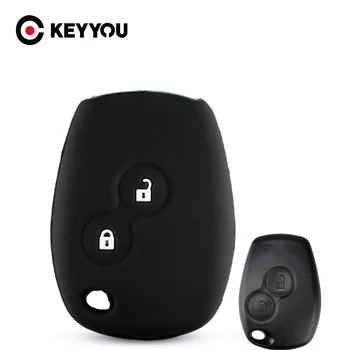 KEYYOU 2 Кнопки Силиконовый Чехол Для ключей Автомобиля FOB Remote Key Case Для Renault Kangoo DACIA Scenic Megane Sandero Captur Twingo Modus