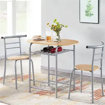 Alden Design, 3 шт., современный обеденный набор с круглым столом и 2 стульями, разных цветов