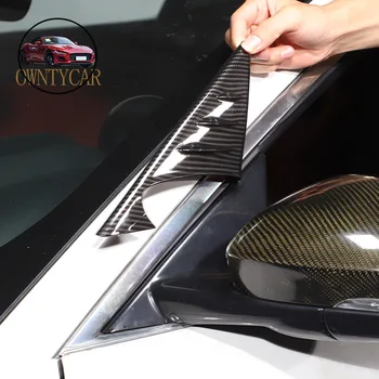 ABS Углеродное волокно/матовый Для Jaguar F-TYPE 2013-2023, Боковое зеркало заднего вида, отделка треугольным спойлером, декоративная наклейка, автомобильные аксессуары