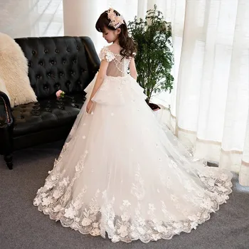 Роскошные платья с цветочным узором для девочек на свадьбу и праздничные платья для девочек