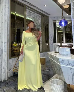 Платья для официальных мероприятий, Саудовская Аравия, женские платья для выпускного вечера, квадратный вырез, длина до пола, темпераментное вечернее платье