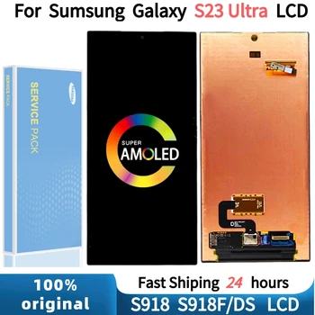 Оригинальный AMOLED Для Samsung Galaxy S23 ultra LCD S918/918F Дисплей с Сенсорным экраном Дигитайзер В Сборе Для Samsung S23u Запчасти Для Ремонта