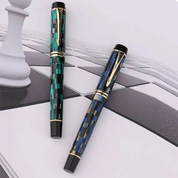 MAJOHN M600 Перьевая ручка из смолы 0,5 мм с Конвертером, Чернильные ручки для Письма в Шахматном порядке, Школьные Принадлежности, Канцелярские Принадлежности, подарочная ручка