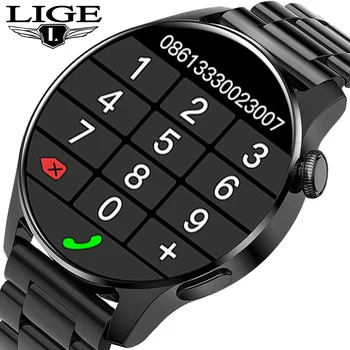 2023 Смарт-часы LIGE Мужские Bluetooth с Музыкальным вызовом, Водонепроницаемые Спортивные часы для фитнеса, Трекер здоровья, Женские умные часы Для Android IOS