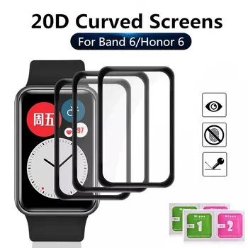 изогнутое защитное стекло 20d для huawei Honor Band 6, защитная пленка для экрана, аксессуары для смарт-браслета honer band 6