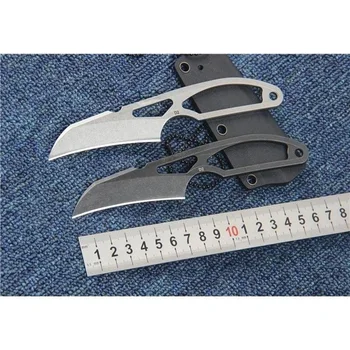 Нож Sharp D2 из стали с фиксированным лезвием, маленький нож для выживания, походные инструменты EDC для улицы, портативный, с ножнами K и ожерельем