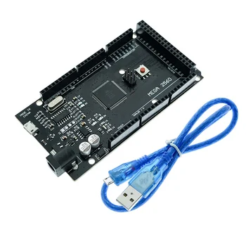 Новая плата разработки MEGA2560 MEGA 2560 R3 (ATmega2560-16AU CH340G) с USB-кабелем для Arduino