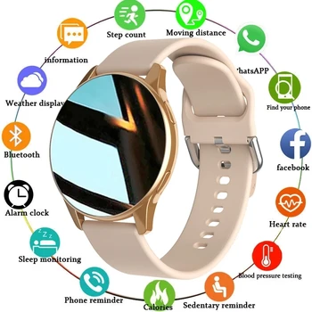 Смарт-Часы HeartRate Мониторинг артериального давления Умные Часы Новые Женские Bluetooth-Вызов IP67 Водонепроницаемые Мужские Умные Часы + Коробка
