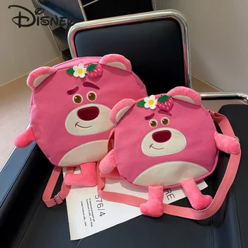 Disney Strawberry Bear, Новый рюкзак для девочек, Модная качественная женская сумка через плечо, Мультяшная Милая Универсальная сумочка Sweet Sisters